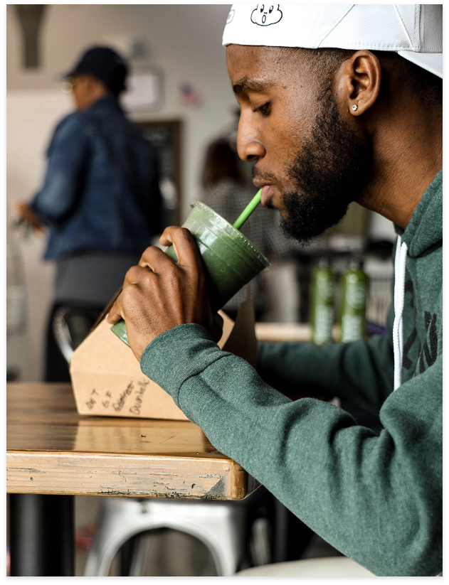 Man drinking juice